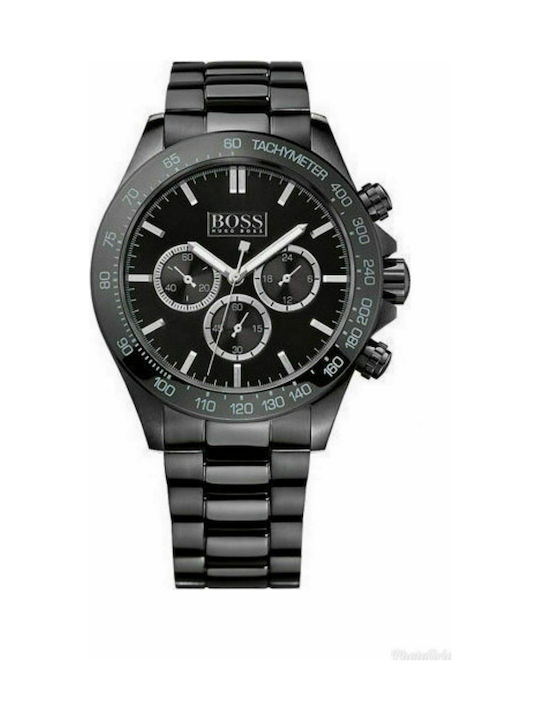 Hugo Boss Ikon Watch Chronograph Battery with Black Metal Bracelet