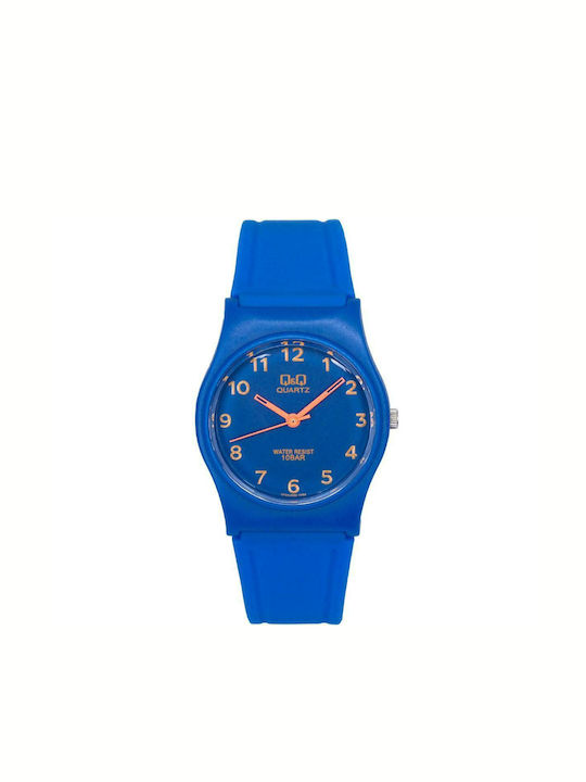 Q&Q Herrenuhr 33mm Batterie mit Blau Kautschukarmband