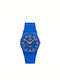 Q&Q Herrenuhr 33mm Batterie mit Blau Kautschukarmband