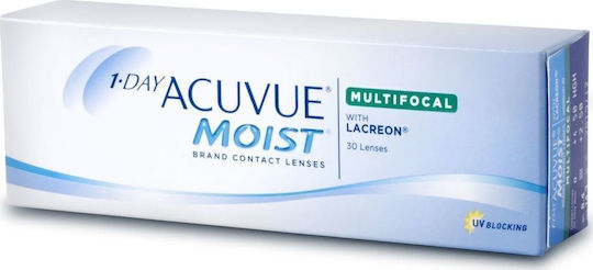 Acuvue 1-Day Moist Multifocal 30 Ημερήσιοι Πολυεστιακοί Φακοί Επαφής Υδρογέλης με UV Προστασία