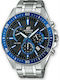 Casio Edifice Men's Watch 47mm Chronograph Battery with Silver Metal Bracelet