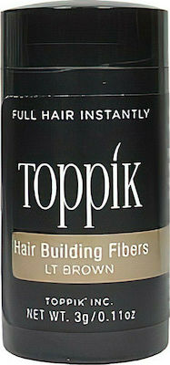 Toppik Hair Building Fibers with Keratin Hair Building Fibers Travel Light Brown 3gr