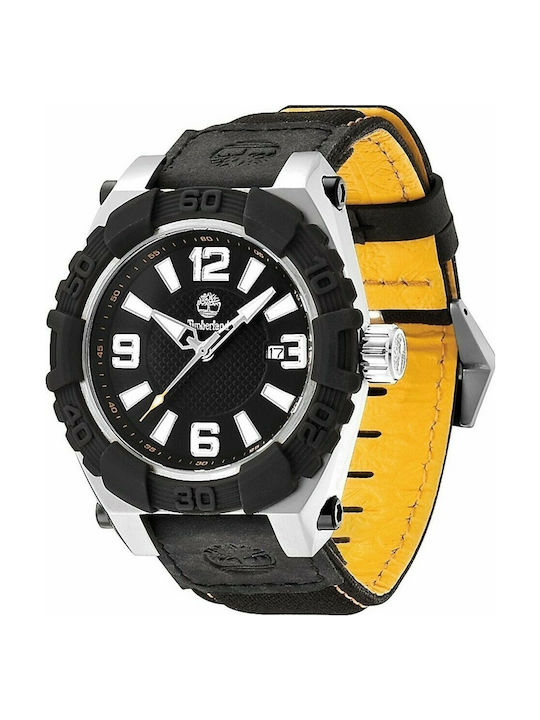 Timberland Hookset Watch Battery with Black Leather Strap