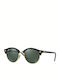 Ray Ban Clubround Unisex Sunglasses with Black Plastic Frame and Green Lens RB4246 901