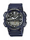 Casio Battery Chronograph Watch with Rubber Strap Blue