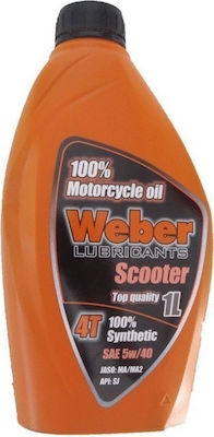 Weber Scooter 4T Synthetic Motorcycle Oil for Four-Stroke Engines 5W-40 1lt