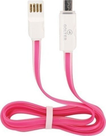 Flat USB 2.0 to micro USB Cable Ροζ 1m (3743)