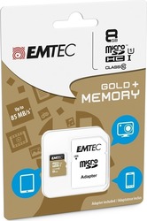 Emtec Gold+ microSDHC 8GB Clasa 10 U1 UHS-I cu adaptor