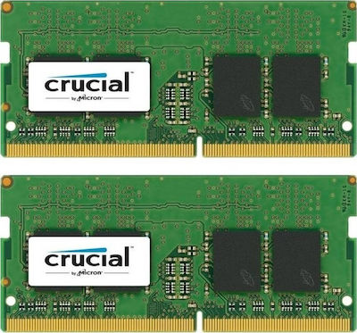 Crucial 16GB DDR4 RAM με 2 Modules (2x8GB) και Ταχύτητα 2400 για Laptop