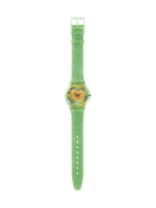 Swatch Verdor Watch with Green Rubber Strap