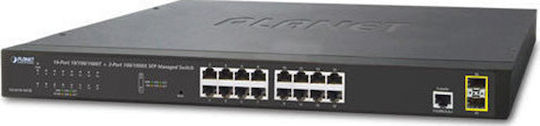 Planet GS-4210-16T2S Managed L2 Switch with 16 Gigabit (1Gbps) Ethernet Ports and 2 SFP Ports