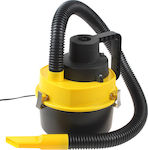 Car Handheld Vacuum Liquids / Dry Vacuuming with Power 60W & Car Socket Cable 12V Μαύρο Κίτρινο