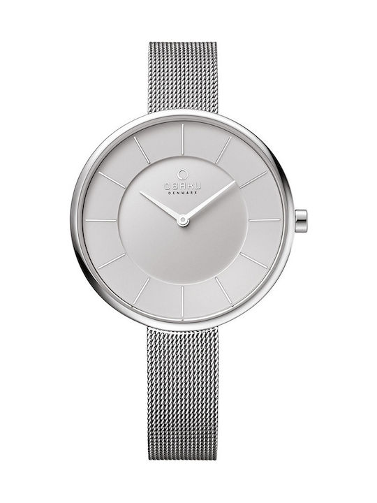 Obaku Дамски Кварцов Часовник със Сребриста Метална Верижка