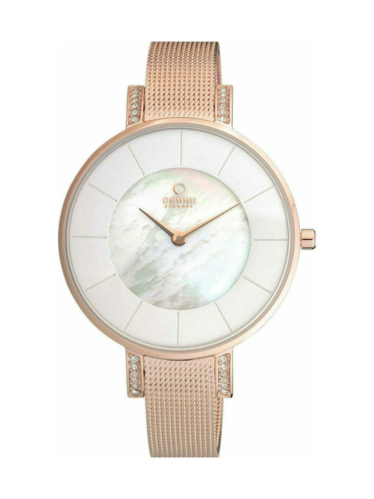 Obaku Watch with Pink Gold Metal Bracelet V158LEVWMV