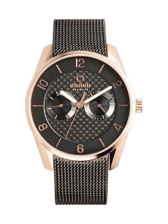 Obaku Damen Uhr mit Schwarz Metallarmband