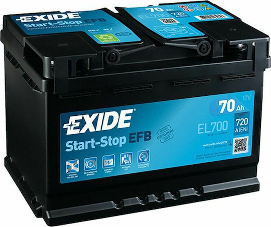 Exide Car Start/Stop Battery EFB 12V with 70Ah Capacity and 720A CCA