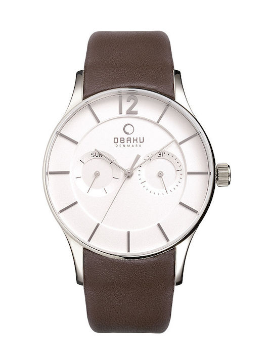 Obaku V175GMCIRN Uhr mit Braun Lederarmband V175GMCIRN