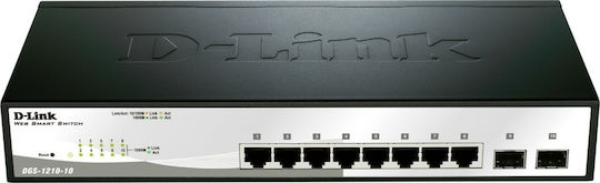 D-Link DGS-1210-10 Verwaltet L2 Switch mit 8 Ports Gigabit (1Gbps) Ethernet und 2 SFP Ports