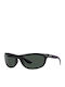 Ray Ban Herren Sonnenbrillen mit Schwarzem Horn umrandetem Rahmen und Grünen Gläsern RB4089/601