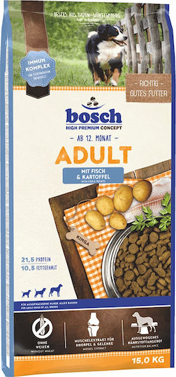 Bosch Petfood Concepts Adult 15kg Dry Food Grain-Free for Adult Dogs with Fish and Potatoes