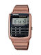 Casio Дигитален Мъжки Часовник 34.8мм На Батерия с Розов Злато Метална Гривна