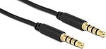 DeLock TRRS 3.5mm male - 3.5mm male Cable Black 0.5m (Cable Stereo 3.5mm male - 3.5mm male 0.5m (83434))