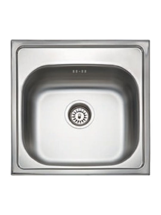 Donau Drop-In Sink Inox Satin W50xD50cm Silver