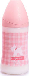 Suavinex Plastic Bottle Πλαστικό Μπιμπερό Scottish Girls, Θηλή Σιλικόνης Ρ Anti-Colic with Silicone Nipple for 0+, 0+ m, months 270ml 3800171/Άσπρο Σκυλάκι