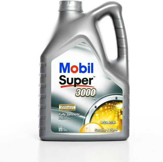 Mobil Super 3000 X1 Синтетичен Масло за Автомобили 5W-40 5лт