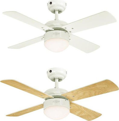 Westinghouse Colosseum 72420 Ceiling Fan 90cm with Light and Remote Control Light Maple/White