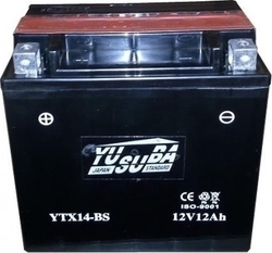 Yusuba Μπαταρία Μοτοσυκλέτας YTX14-BS με Χωρητικότητα 12Ah