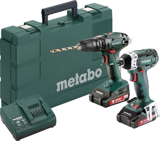 Metabo Combo 2.1.8 18V SB 18 & SSD 18 LTX 200 Σετ Δραπανοκατσάβιδο & Παλμικό Κατσαβίδι 18V με 2 Μπαταρίες 2Ah και Θήκη