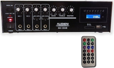 Audien SM-1204Β Integrated Microphone Amplifier 55W/100V USB/FM