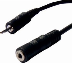 Bridge Cable Audio Cable 3.5mm Male - 3.5mm Female Black Length 0.2m Kal Electronics