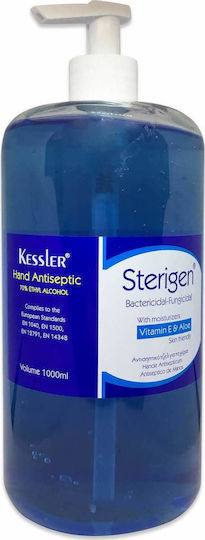 Kessler Sterigen Hand Anticeptic Antiseptic Hand Gel with Pump 1000ml Natural