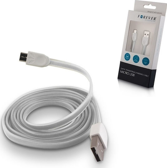 Forever Flat USB 2.0 to micro USB Cable White 1m (T_0012041)