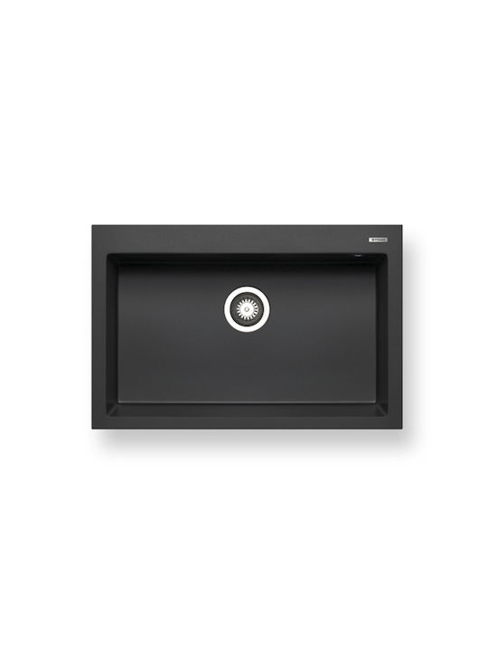 Pyramis Istros 1B 070045611 Drop-In Sink Synthetic Granite W76xD50cm Carbon
