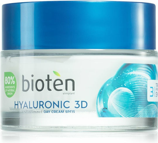Bioten 3D Κρέμα Προσώπου Ημέρας με SPF15 για Ενυδάτωση & Αντιγήρανση με Υαλουρονικό Οξύ 50ml