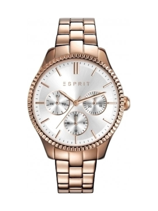 Esprit Uhr Chronograph mit Rose Gold Metallarmb...