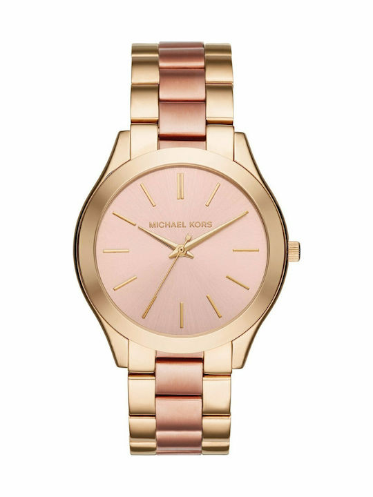 Michael Kors Runway Women's Watch with Pink Gold Metal Bracelet