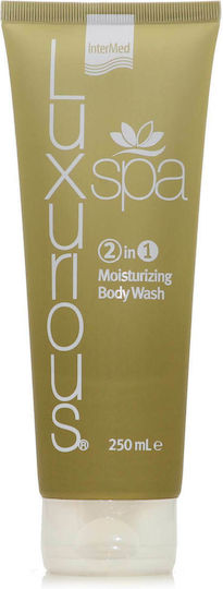 InterMed Luxurius Spa 2 In 1 Feuchtigkeitsspendendes Körperwaschgel Cremiges Schaumbad Enzymatisch 250ml