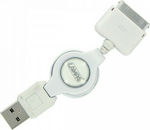 Lampa Retractable USB to 30-Pin Cable 0.8m White (39014)