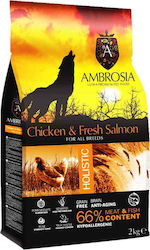 Ambrosia Chicken & Fresh Salmon All Breeds 2kg Ξηρά Τροφή χωρίς Σιτηρά για Ενήλικους Σκύλους με Σολομό και Κοτόπουλο