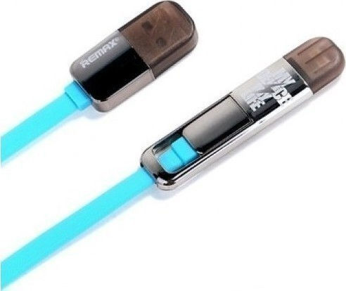 Remax Transformer Kingkong RC-015th Flat USB to Lightning / micro USB Cable Μπλε 1m