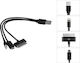 Powertech Regulär USB zu Apple 30-Pin / Blitzschlag / Micro-USB Kabel Schwarz 0.20m (CAB-U031)