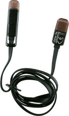 Volte-Tel Flat USB to Lightning/micro USB Cable Μαύρο 1m (8157165)