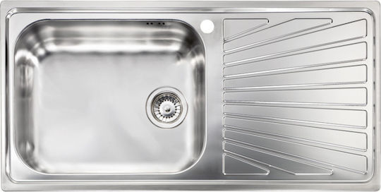 Sanitec Cometa Eingebauter Küchenspüle Linkshänder Inox Satiniert M100xP50cm Satiniert