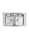 Sanitec Cometa Drop-In Kitchen Sink Inox Satin Finish M86xP50cm Silver