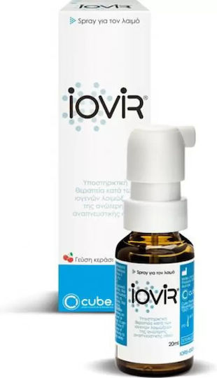 Cube Iovir Throat Spray για Παιδιά & Ενήλικες για Ξηρό Βήχα χωρίς Γλουτένη Κεράσι 20ml