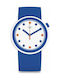 Swatch Popiness Watch with Blue Rubber Strap